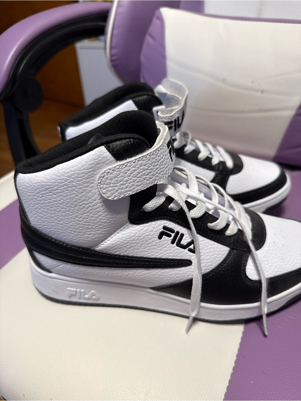 Fila Black and White High-Top Sneakers - Size 11 fit like 10.
